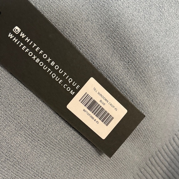 White Fox Boutique Blue Knit Set - Crop top and Mini Skirt - Picture 10 of 11